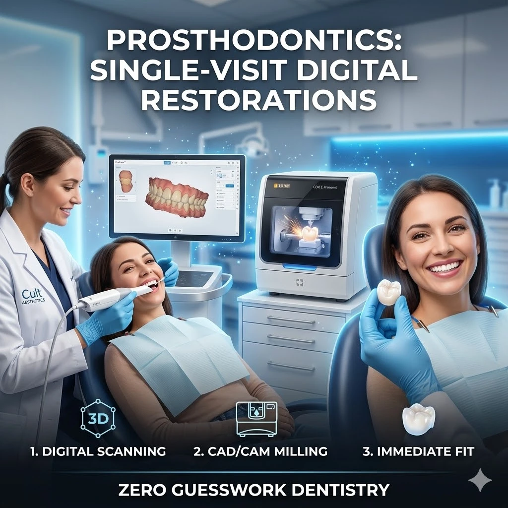 Oraa Care specialist performing digital scanning for a single-visit crown restoration